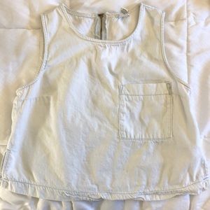 Light Blue “jean” crop top